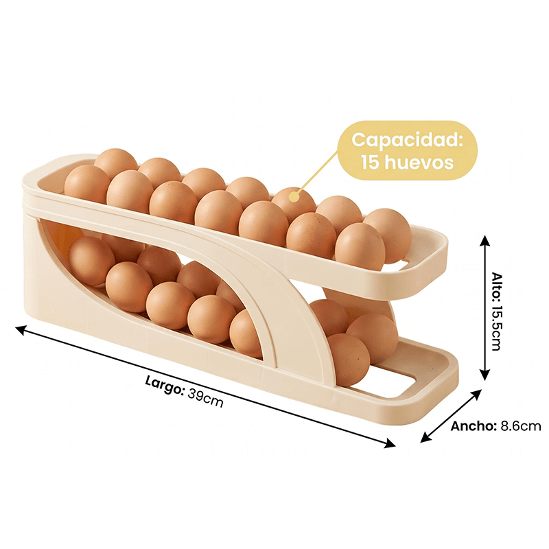 Un soporte deslizante automático para huevos, caja de almacenamiento de huevos para cocina y mesa que evita que se caigan: hecho de plástico duradero, superficie lisa y brillante, ahorra espacio en el frigorífico, artículo decorativo para cocina moderna - Image 4