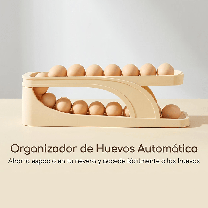 Un soporte deslizante automático para huevos, caja de almacenamiento de huevos para cocina y mesa que evita que se caigan: hecho de plástico duradero, superficie lisa y brillante, ahorra espacio en el frigorífico, artículo decorativo para cocina moderna - Image 5